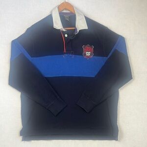 Eddie Bauer Sport Shop Seattle Rugby Polo Shirt Men’s Size LARGE Patch
